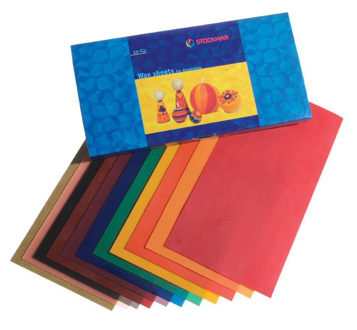 decorating wax 20x10 cm, 12 p.assortment | decorating wax sheets ...